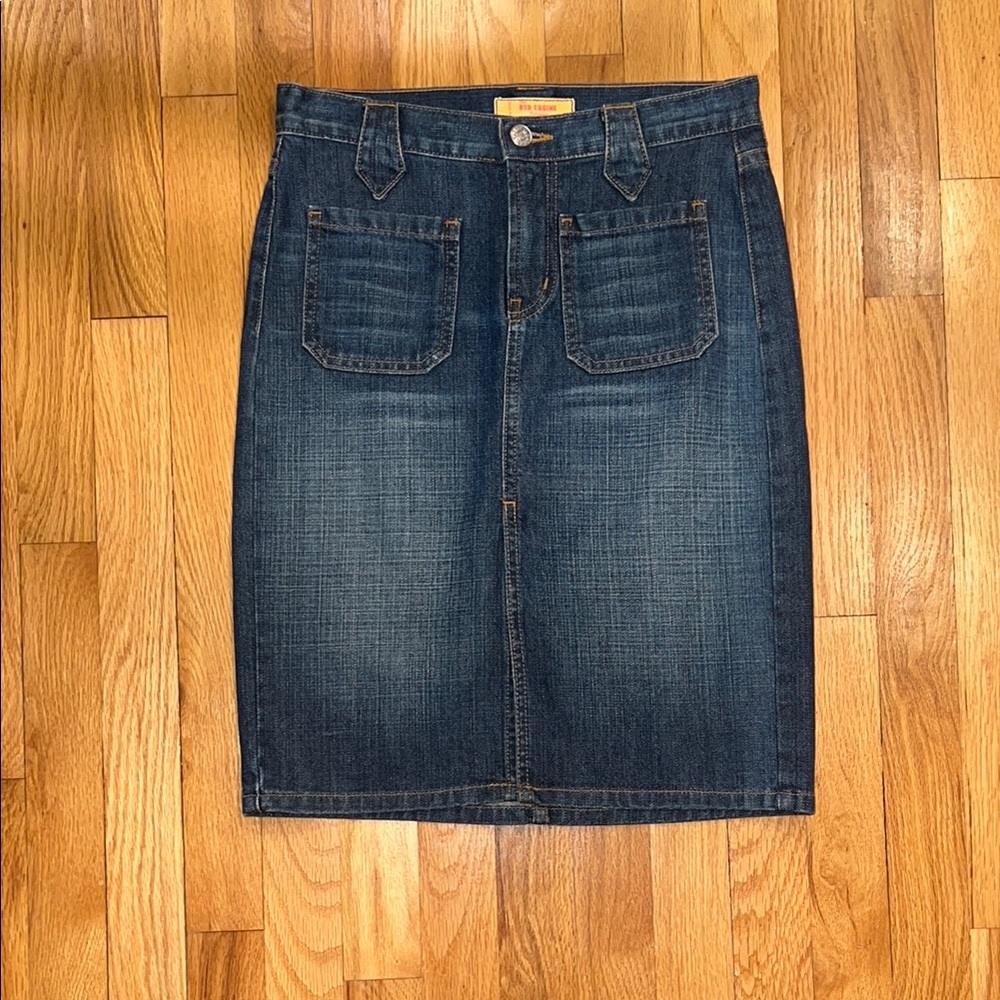 Red Engine Denim Skirt Size 25